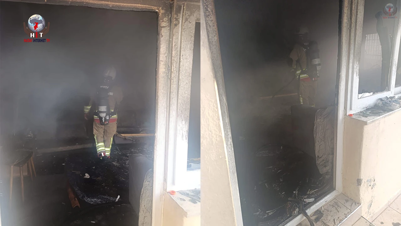 Reyhanlıda yanan ev kullanılmaz hale geldi