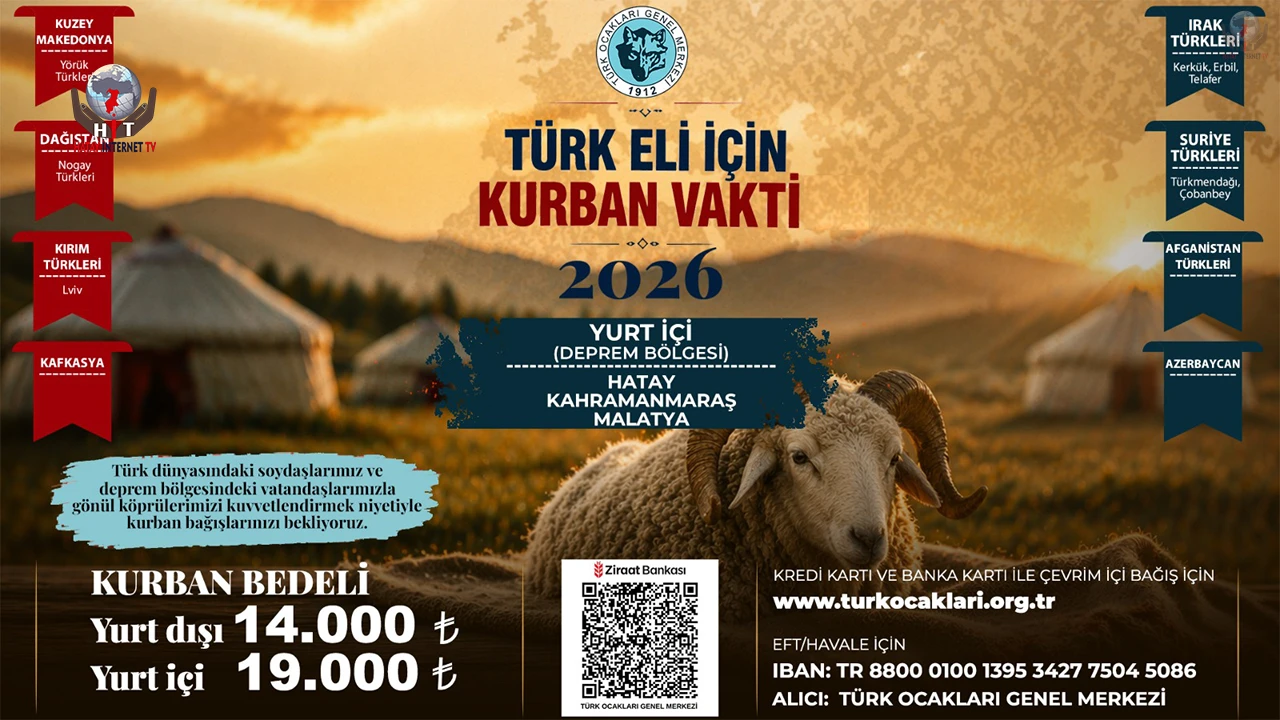 TÜRK OCAKLARI’NDAN DEPREM BÖLGELERİ İÇİN KURBAN BAĞIŞI ÇAĞRISI