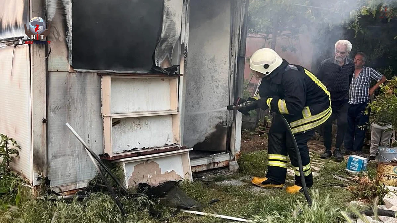 Alevlere teslim olan konteyner kullanılamaz hale geldi