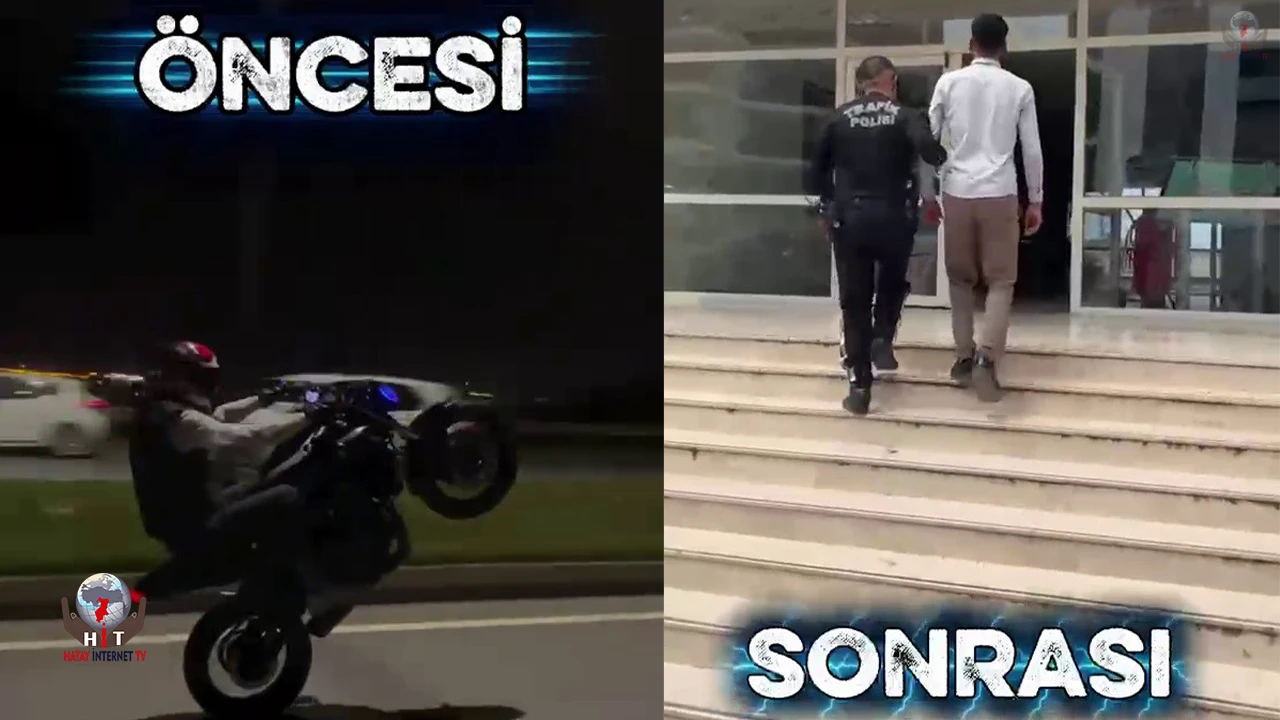 Hatay'da Motosiklet Akrobasiye Cezası