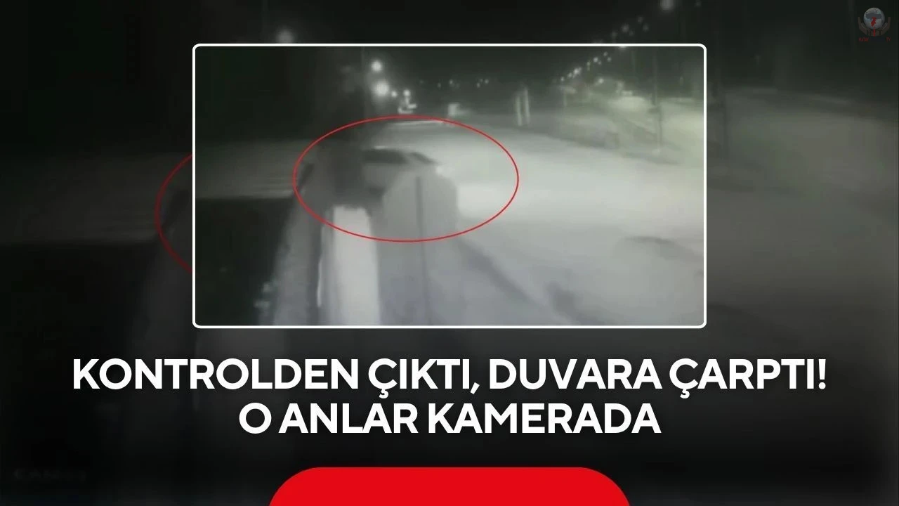 Otomobil bahçe duvarına çarptı: O anlar kamerada