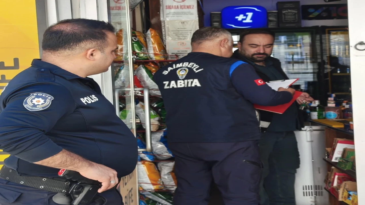 Saimbeylide zabıta ve polis ekiplerinden ortak denetim