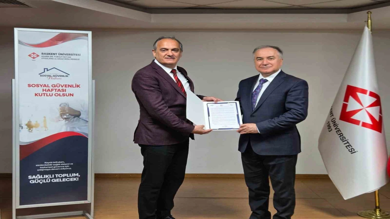 SGKdan Başkent Üniversitesi Adana Dr. Turgut Noyan Uygulama ve Araştırma Merkezine teşekkür belgesi