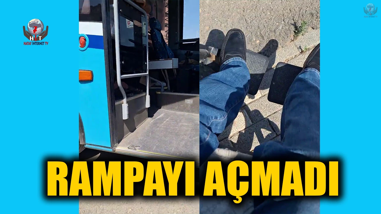 Engelli rampasını açmayarak tekerlekli sandalyeli vatandaşa tepki gösteren otobüs şoförünün hayrete düşüren sözleri kamerada