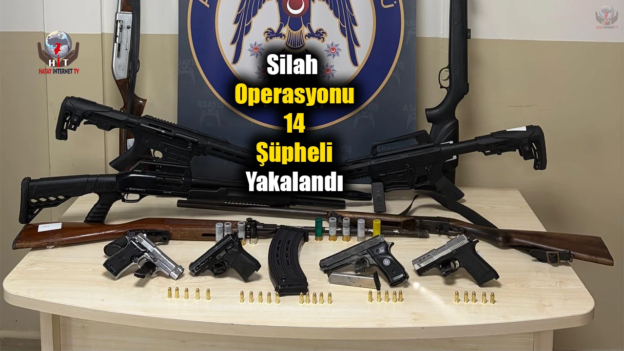 Hatayda ruhsatsız silah operasyonu: 14 şüpheli yakalandı
