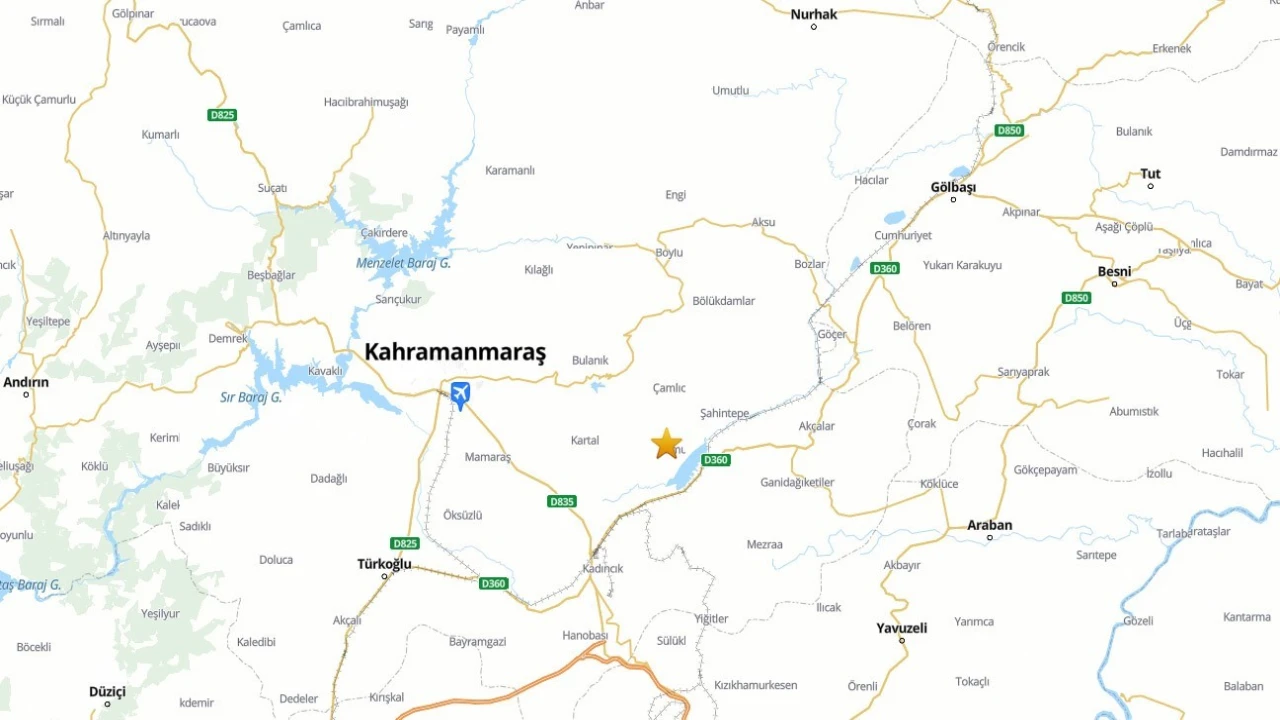 Kahramanmaraşta 4.4 büyüklüğünde deprem