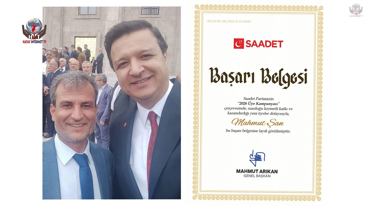 MAHMUT ŞAN’A GENEL BAŞKAN ARIKAN’DAN BAŞARI BELGESİ