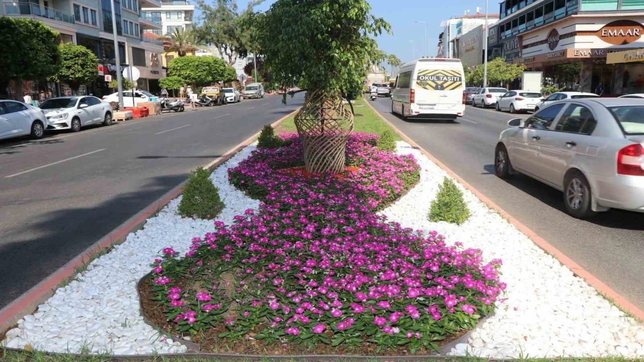 Alanya Belediyesinden yeşil alanlarda yoğun mesai