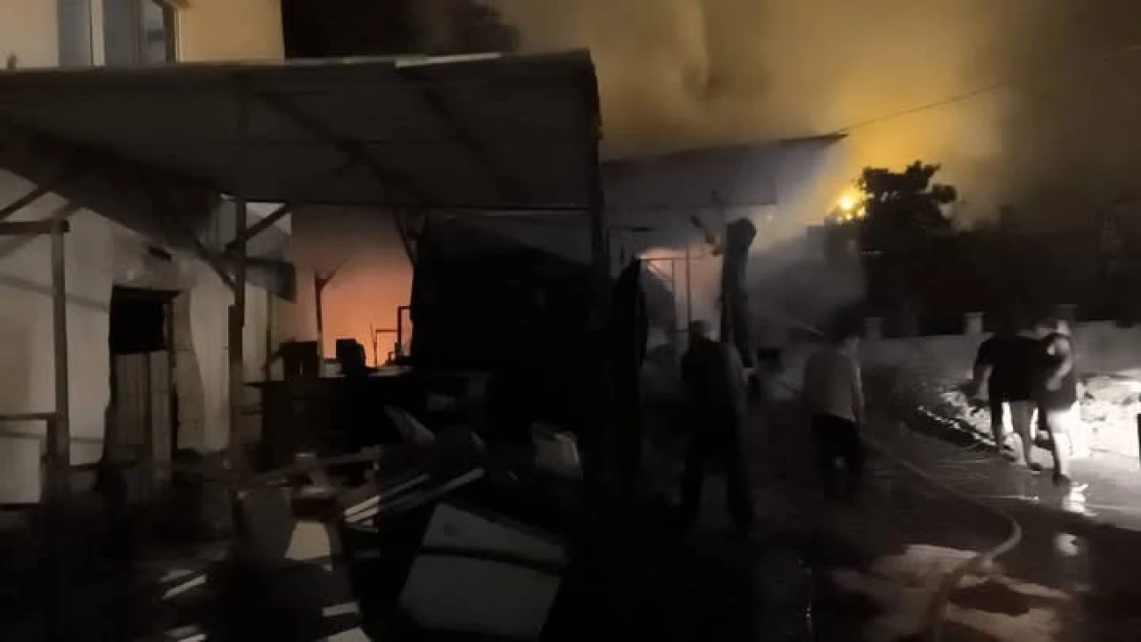 Dörtyolda samanlık yangını