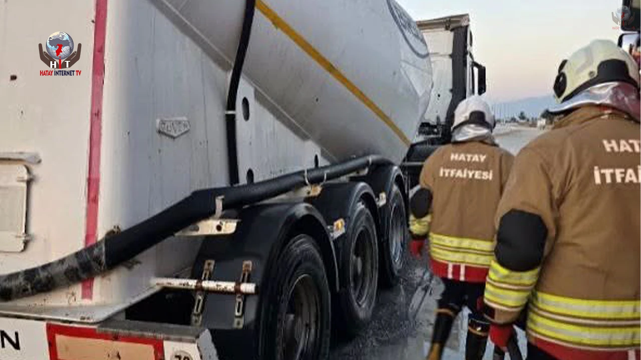 HASSA'DA SEYİR HALİNDEKİ TIR ALEV ALDI