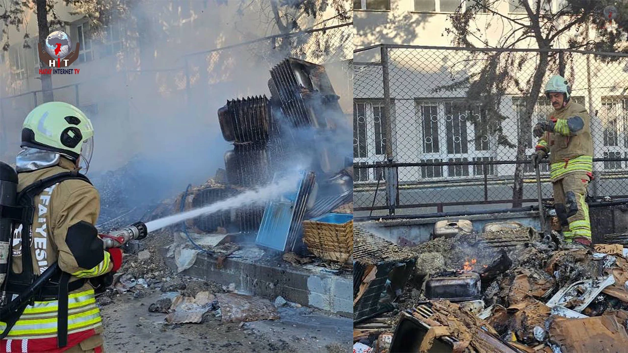 HATAY'IN O MAHALLESİ'NDE İNŞAAT MALZEMELERİ YANDI