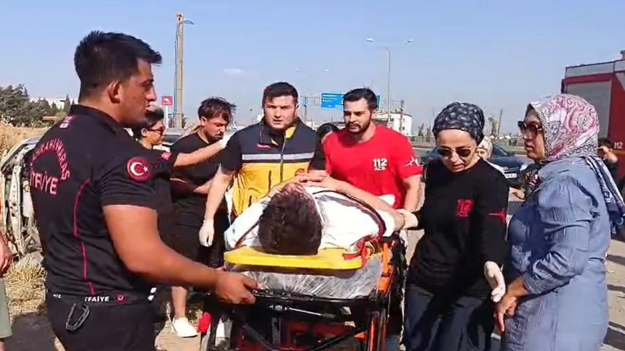 Kahramanmaraşta otomobil takla attı: 2 yaralı