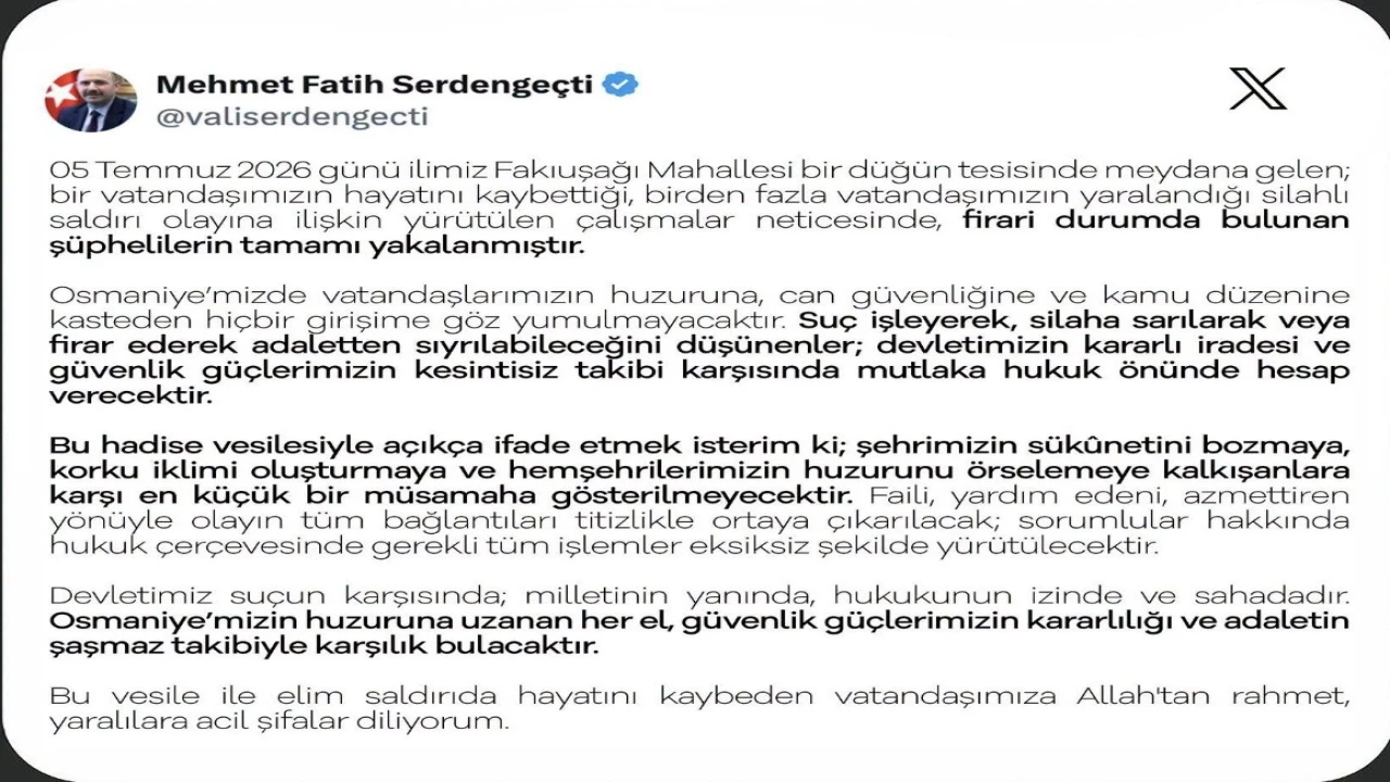 Osmaniyede düğün salonundaki cinayette firari şüpheliler de yakalandı