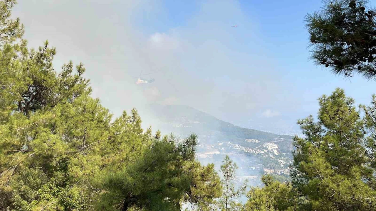 Antalyada iki ilçede çıkan orman yangınına müdahale ediliyor