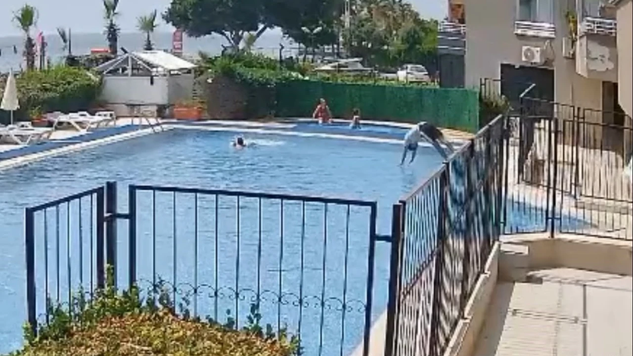 Boğulmak üzere olan çocuğu havuz görevlisi kurtardı