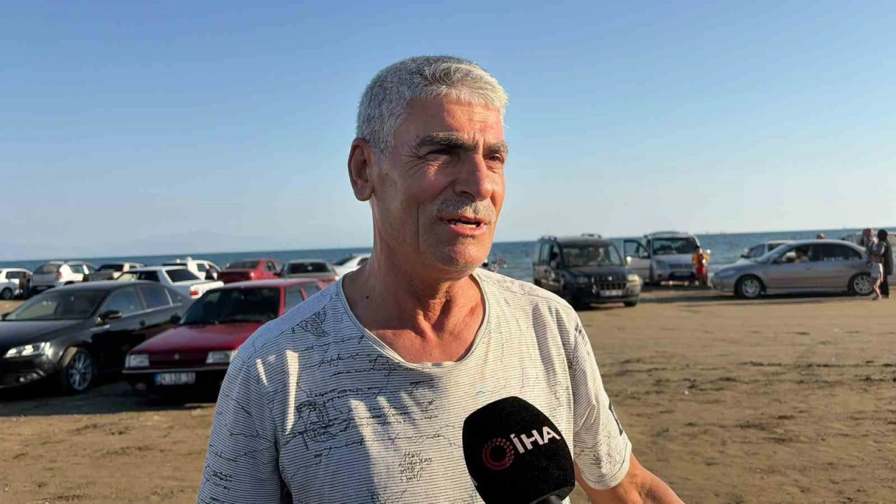 Burnaz Plajında yaz yoğunluğu drone ile görüntülendi