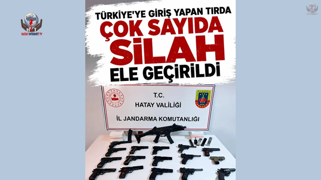 Cilvegözünden Türkiyeye giriş yapan tırda çok sayıda silah ele geçirildi