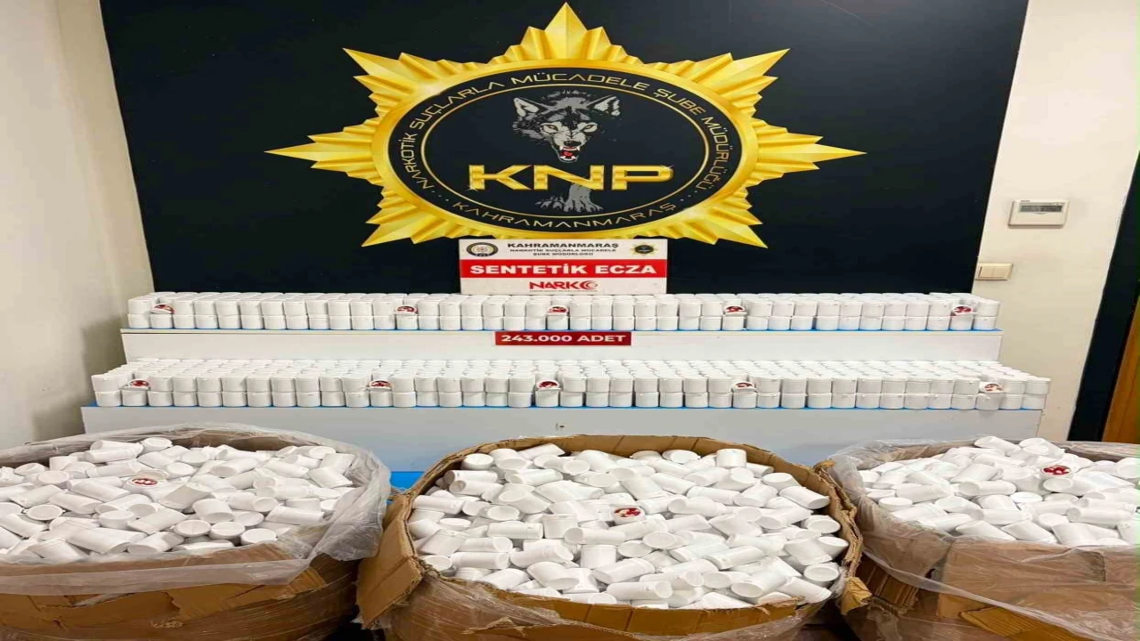 Kahramanmaraşta 243 bin sentetik ecza ele geçirildi