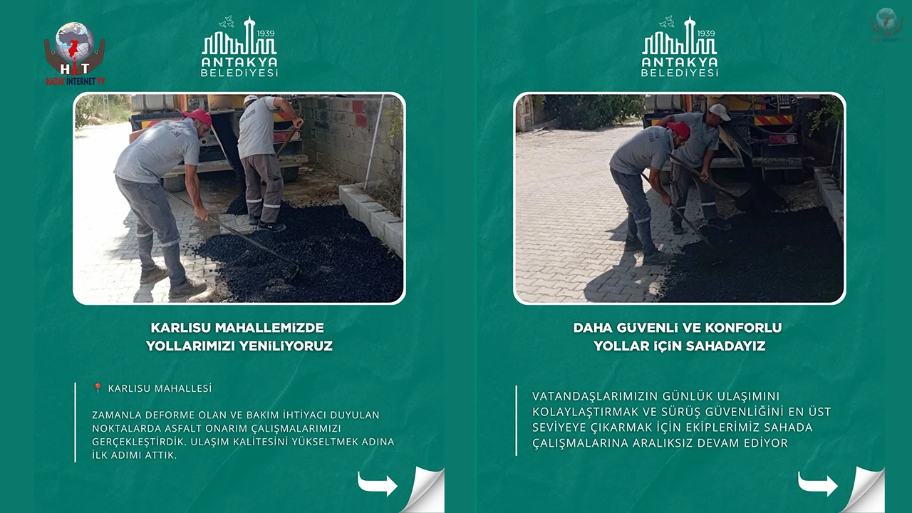 KARLISU’DA YOLLARDA ASFALT ONARIMI SÜRÜYOR
