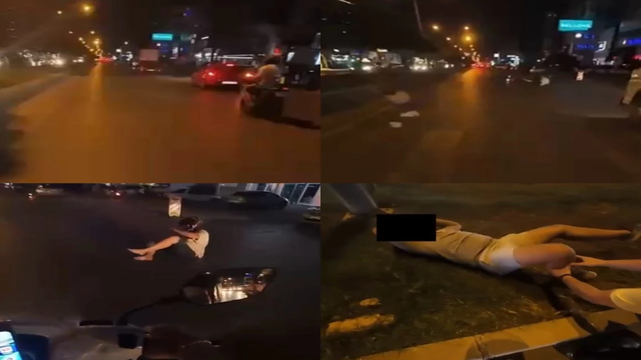 Mersinde motosikletin yayaya çarptığı kaza kask kamerasında