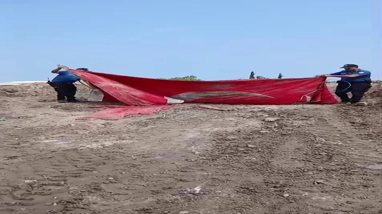 Moloz yığınları arasındaki Türk bayrağını öpüp, başına koyan polis takdir topladı