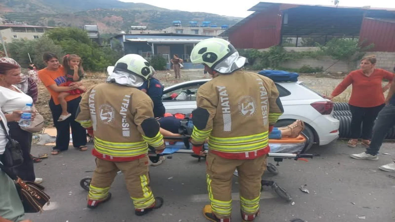 Samandağda trafik kazası:1 yaralı