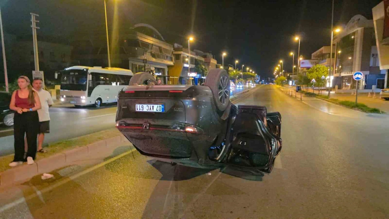 Virajı alamayan araç takla attı, sürücü yaralandı