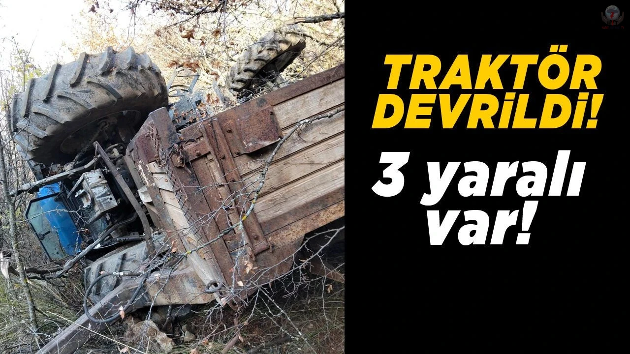 Altınözünde devrilen traktörün altında kalan 3 kişi yaralandı