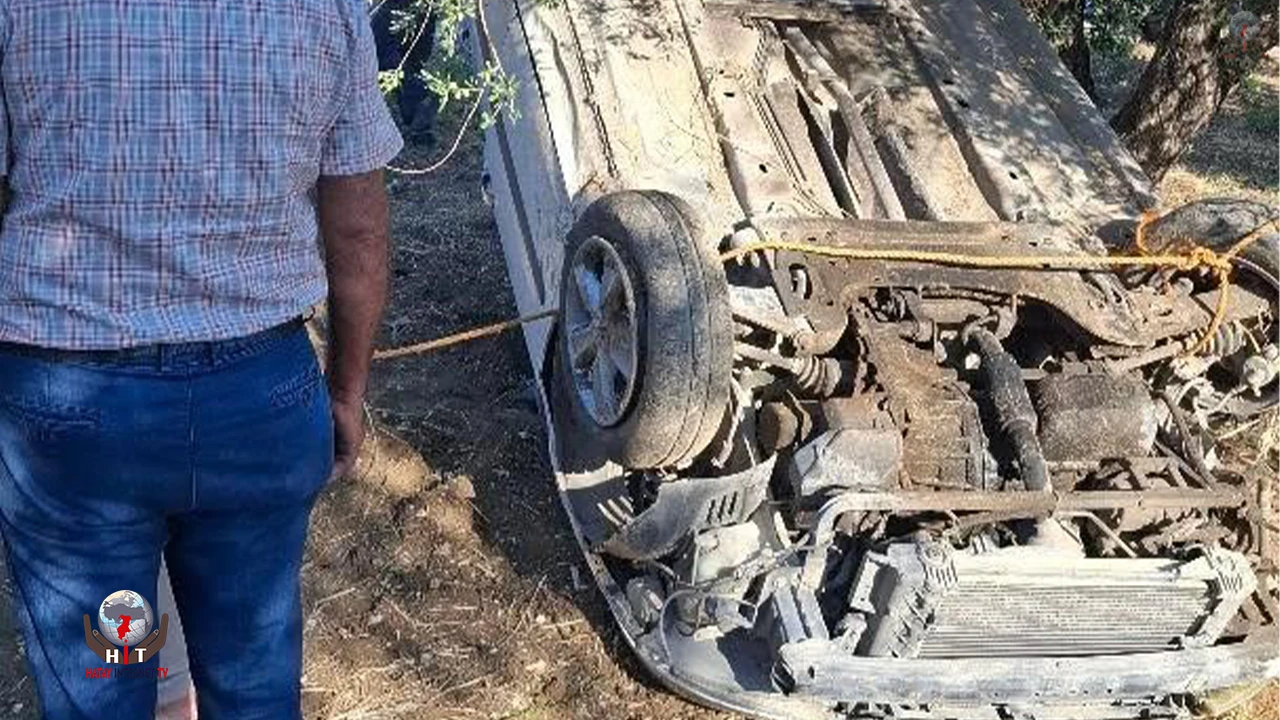 Altınözünde otomobil zeytinliğe uçtu: 1 yaralı