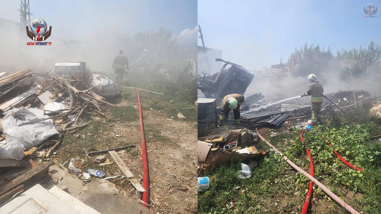 Antakya’da hurdalık alanda çıkan yangın söndürüldü