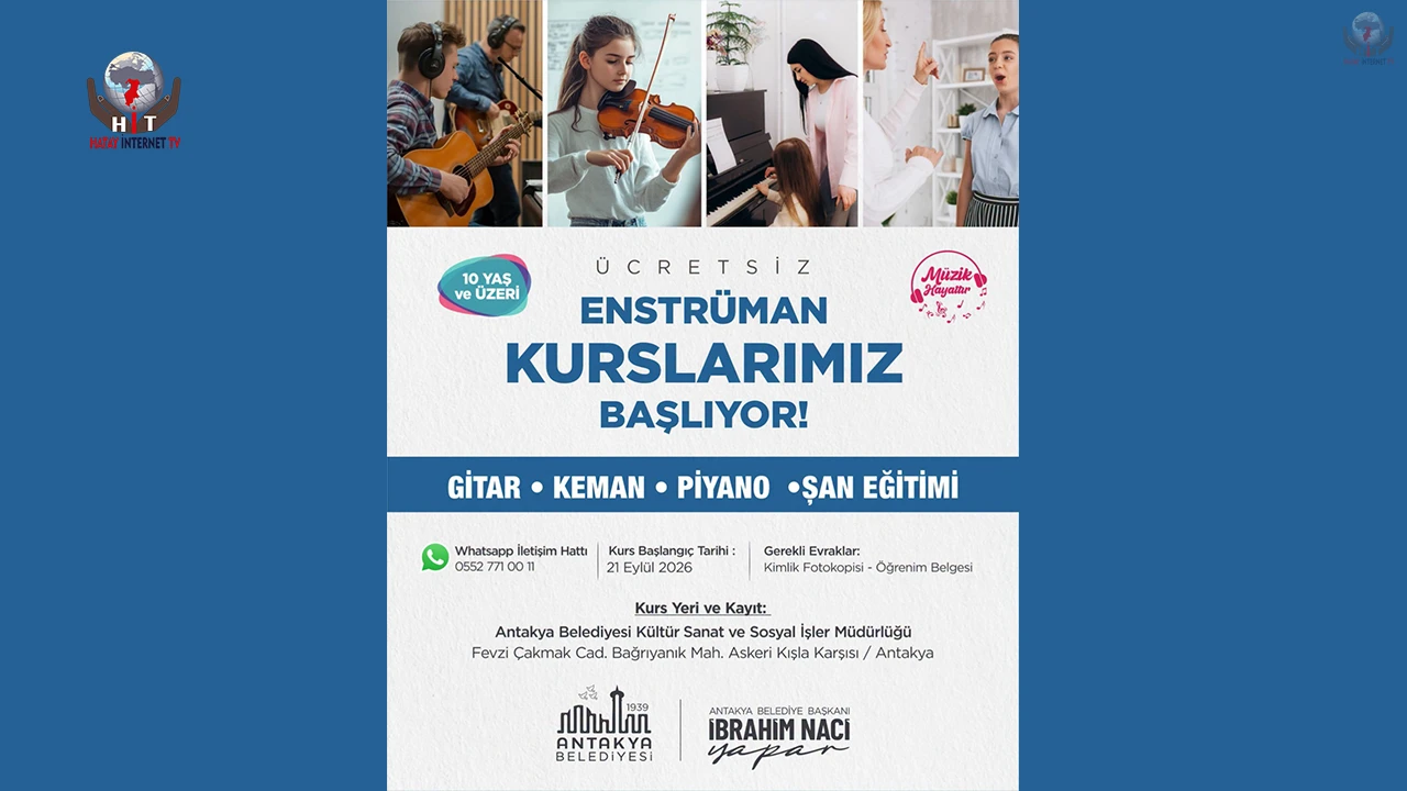 ANTAKYA’DA ÜCRETSİZ ENSTRÜMAN KURSLARI BAŞLIYOR