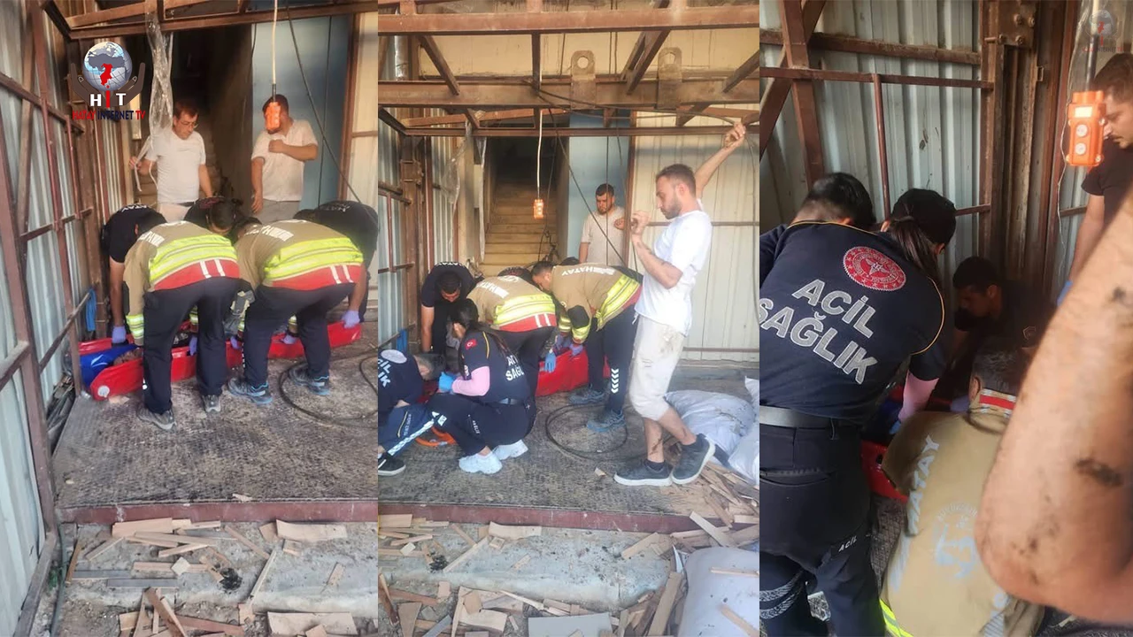 Antakyada yük asansörü düştü: 1 yaralı