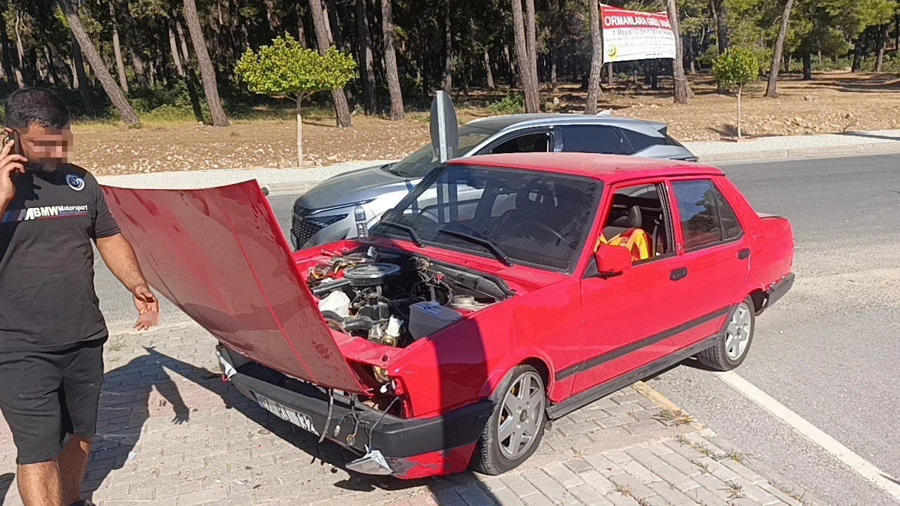 Hurdaya dönen araçtan burnu bile kanamadan çıktı