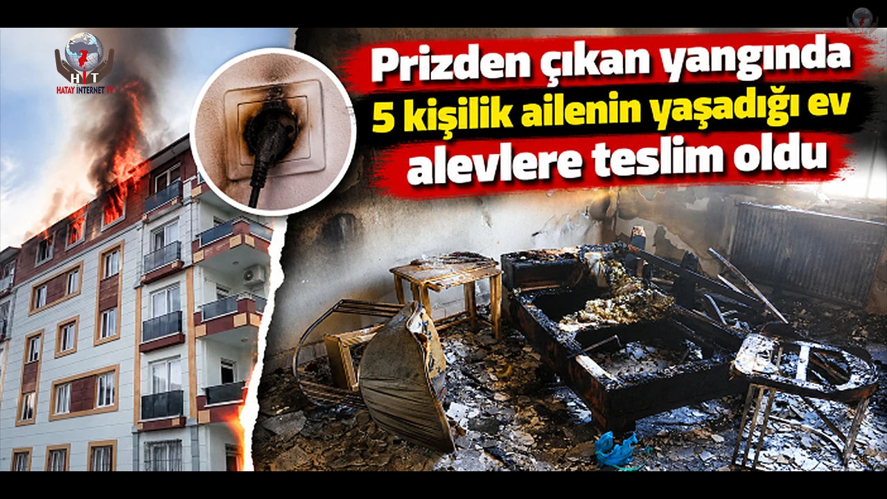 Prizden çıkan yangında 5 kişilik ailenin yaşadığı ev alevlere teslim oldu