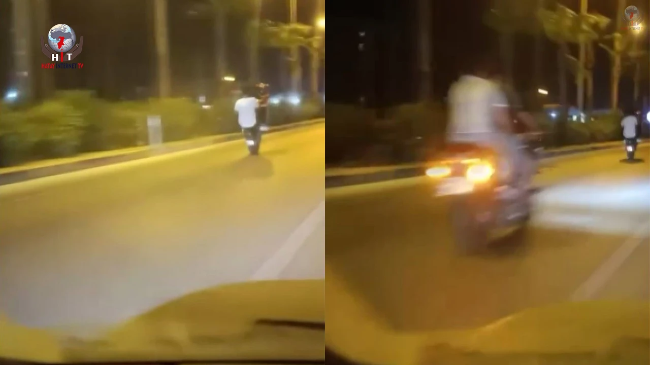 Sosyal medya şovu uğruna trafiği birbirine katan motosikletliler kamerada