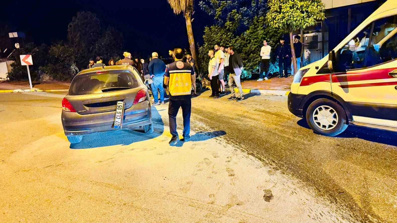 Antalyada otomobil palmiyeye çarptı: 2 yaralı