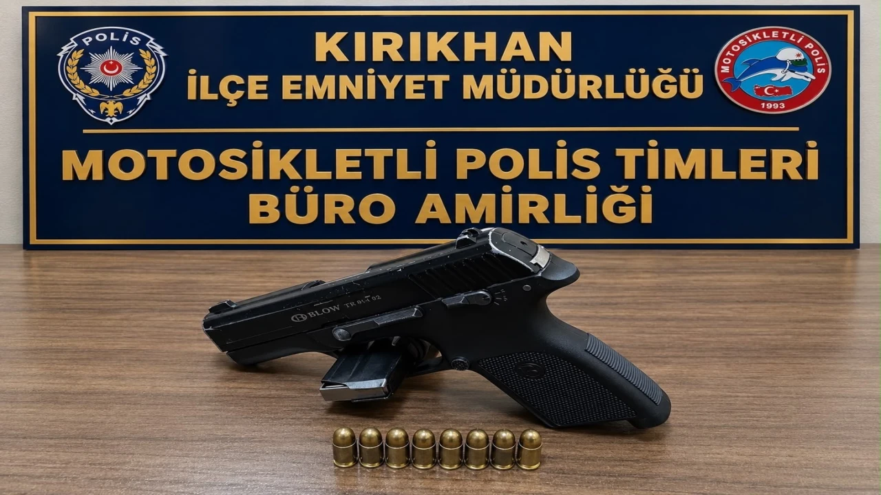 Kırıkhanda ruhsatsız tabanca ve fişek ele geçirildi