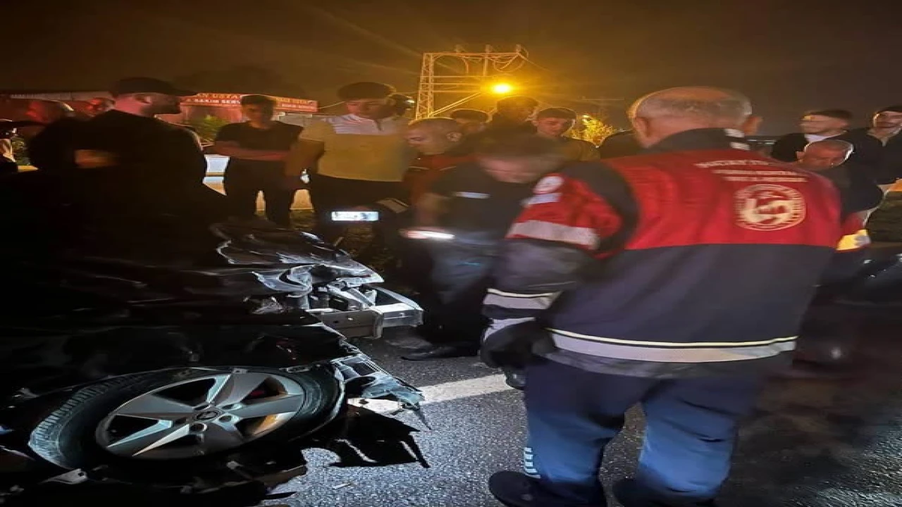 Samandağda angusa çarpan otomobilin sürücüsü yaralandı