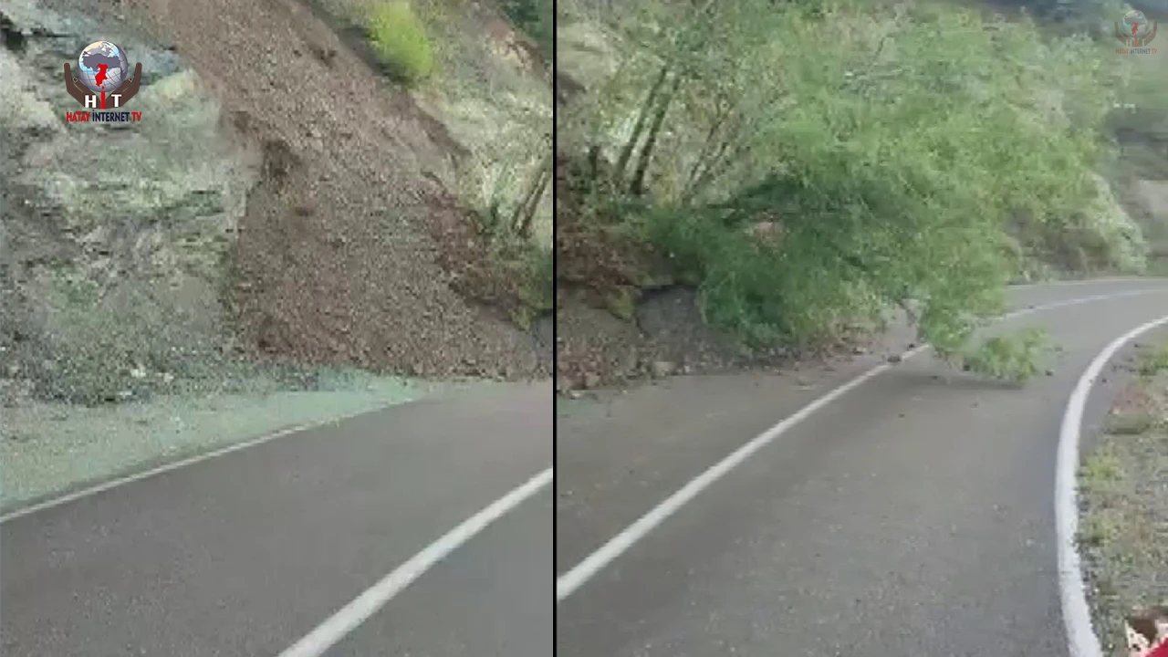 Yayla yolunda toprak kayması yaşandı