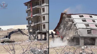 5 katlı binanın yerle bir olma anı kamerada