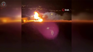 Alevlere teslim olan araç kullanılamaz hale geldi