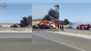 Antakya’da yanan araç kullanılmaz hale geldi