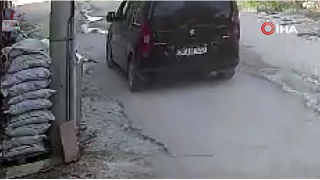 Aracın su içen kediyi ezdiği anlar kamerada