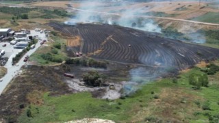 Arnavutköyde otluk alanda çıkan yangın tarım arazisine sıçradı
