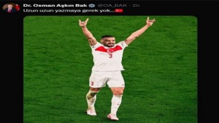 Bakan Baktan milli futbolcu Merih Demiral için destek paylaşımı