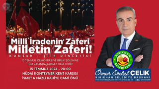 BAŞKAN ÇELİK’TEN 15 TEMMUZ PROGRAMINA DAVET