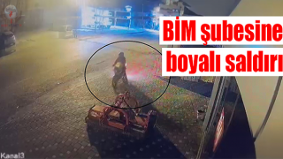 BİM şubesine boyalı saldırı