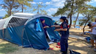 Edirnede jandarması tatilcilerin huzurunu güvenliğini sağlıyor