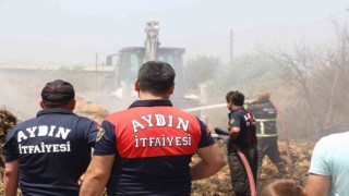 Koçarlıda saman deposu yangını korkuttu