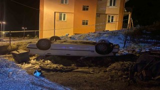 Şarampole yuvarlanan otomobilin sürücüsü alkollü çıktı